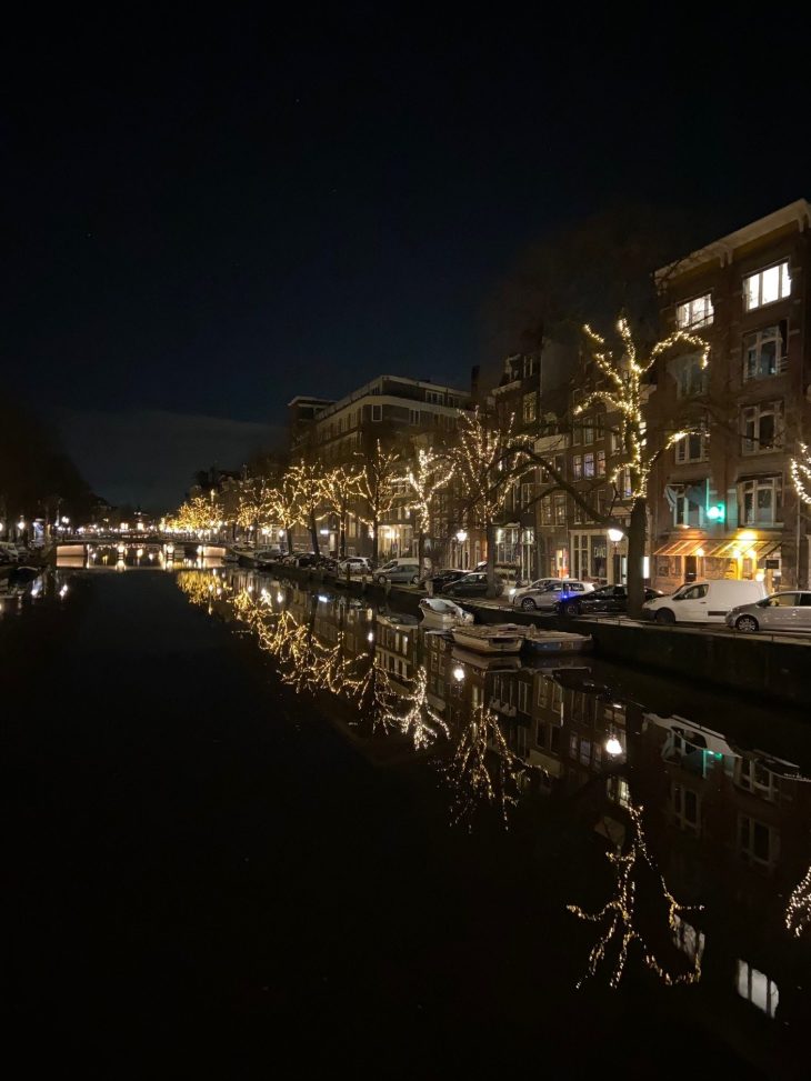 Kerstlampjes in Amsterdam